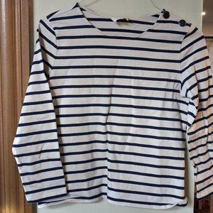 Sézane | Colette Marinière - Size Small, Ecru/Navy